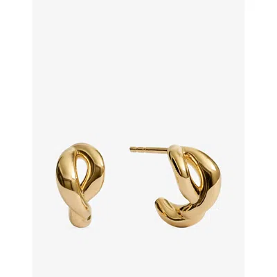 Monica Vinader Womens Ochre 18ct Yellow Gold Vermeil Huggie Earrings In Pink