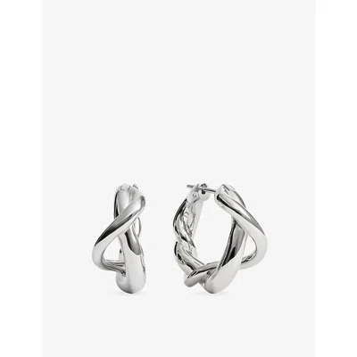 Monica Vinader Womens Ochre Medium Sterling-silver Hoop Earrings In Pink