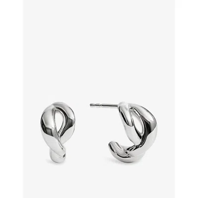 Monica Vinader Womens Ochre Sterling-silver Huggie Earrings In Red