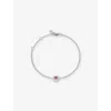 Monica Vinader Sterling Silver October Birthstone Chain Bracelet Pink Tourmaline