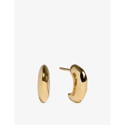 Monica Vinader Womens Odyssey 18ct Yellow Gold Vermeil Huggie Earrings
