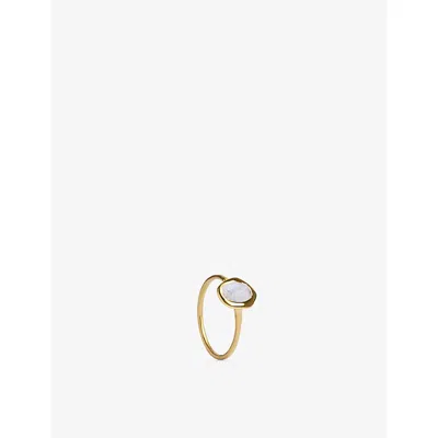 Monica Vinader Womens Odyssey 18ct Yellow Gold-plated Vermeil Sterling-silver Moonstone Ring