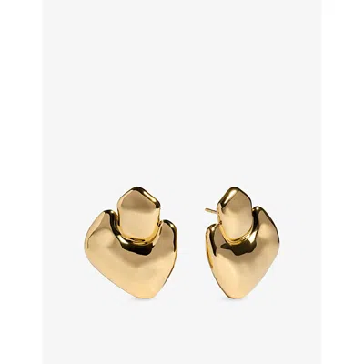 Monica Vinader Womens Odyssey Bold 18ct Yellow Gold Vermeil Stud Earrings In Purple