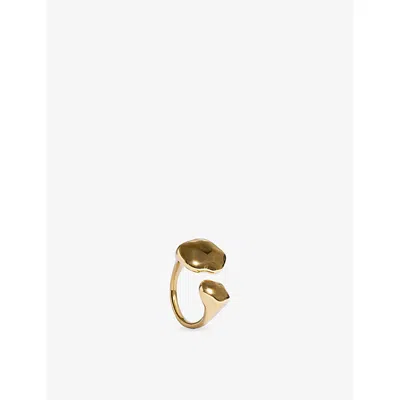 Monica Vinader Womens Odyssey Open 18ct Yellow Gold Vermeil Ring
