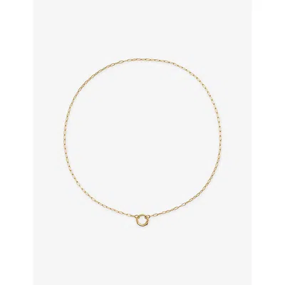 Monica Vinader Womens Oval Link Chain 18ct Yellow Gold Vermeil Charm Necklac