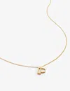 Monica Vinader Womens Gold P Letter-charm 18ct Yellow Gold-plated Vermeil Recycled Sterling-silver P In Gold