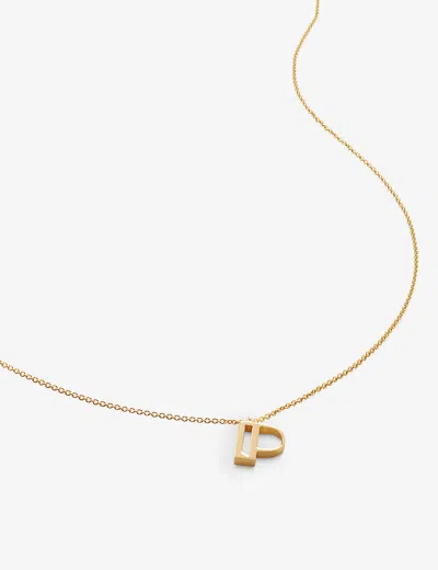 Monica Vinader Womens Gold P Letter-charm 18ct Yellow Gold-plated Vermeil Recycled Sterling-silver P