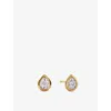Monica Vinader Womens Pear-shaped 0.13ct Lab-grown Diamond And 18ct Yellow-gold Vermeil Stud Earrings