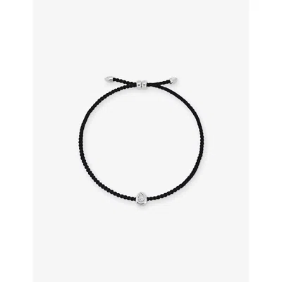 Monica Vinader Womens Pear Solitaire Sterling-silver And 0.06ct Lab Grown Diamond Cord Bracelet In Gold