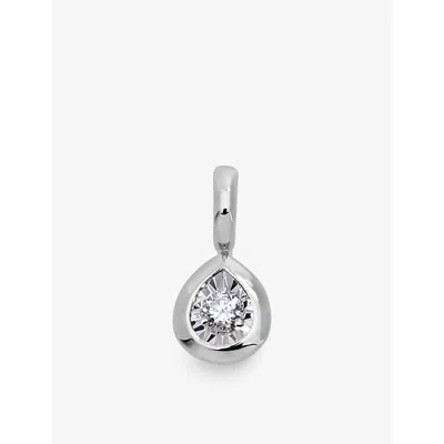 Monica Vinader Womens Pear Solitaire Sterling-silver And 0.06ct Lab Grown Diamond Pendant In Metallic