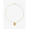 Monica Vinader Womens Pisces Zodiac 18ct Yellow Gold Vermeil Pendant Necklac In Gold