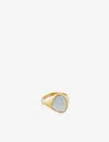 Monica Vinader Womens Gold Rio Recycled 18ct Yellow Gold-plated Vermeil Sterling-silver And Aquamari In Gold