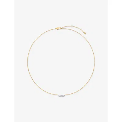 Monica Vinader Womens  Riva 18ct Yellow Gold-plated Vermeil Sterling-silver And 0.11ct Lab-grown Diam