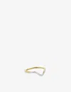 Monica Vinader Riva Diamond Wishbone 18ct Recycled Yellow Gold-plated Vermeil Sterling Silver And 0.04ct Diamond Ri In Gold