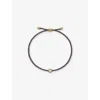 Monica Vinader Womens Round Solitaire 18ct Yellow Gold Vermeil And 0.06ct Lab Grown Diamond Cord Bracelet In Brown