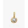 Monica Vinader Womens Round Solitaire 18ct Yellow Gold Vermeil And 0.06ct Lab Grown Diamond Pendant In Gold