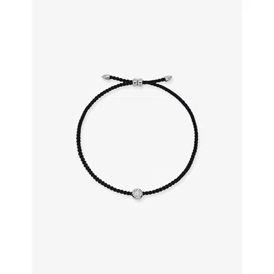 Monica Vinader Womens Round Solitaire Sterling-silver And 0.06ct Lab Grown Diamond Cord Bracelet In Gold