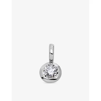 Monica Vinader Womens Round Solitaire Sterling-silver And 0.06ct Lab Grown Diamond Pendant In Burgundy