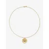 Monica Vinader Womens Sagittarius Zodiac 18ct Yellow Gold Vermeil Pendant Necklac In Gold