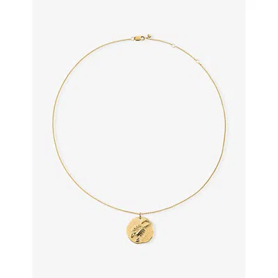 Monica Vinader Womens Scorpio Zodiac 18ct Yellow Gold Vermeil Pendant Necklac