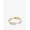 Monica Vinader Womens Signature Link 18ct Yellow Gold-plated Vermeil Sterling-silver And 0.62ct Pavé-set Lab-grown In Yellow Gold