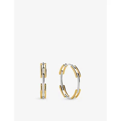 MONICA VINADER WOMENS SIGNATURE LINK 18CT YELLOW GOLD VERMEIL HOOP EARRINGS
