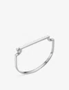 Monica Vinader Engravable Signature Thin Petite Bangle In Sterling Silver