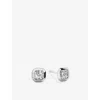 Monica Vinader Womens Silver Asscher-cut 0.12ct Lab-grown Diamond And 18ct Yellow-gold Vermeil Stud Earrings In Metallic