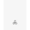 Monica Vinader Womens Diamond Cluster 14ct White-gold And 0.009ct Lab-grown Diamond Single Stud Earrings Silver