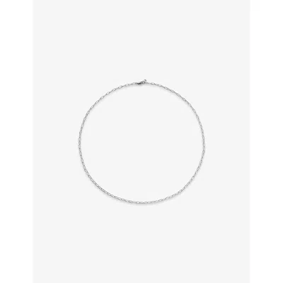 Monica Vinader Womens Silver Mini Paperclip 14ct White-gold Necklac