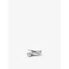 Monica Vinader Nura Lab-created Diamond Pavé Crossover Ring In Metallic