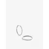 Monica Vinader Womens Pavé 14ct White-gold And 0.23ct Round Brilliant-cut Lab-grown Diamond Hoop Earrings Silver