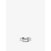Monica Vinader Womens Signature Link 18ct Yellow Gold Vermeil Stacking Ring Silver