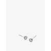 Monica Vinader Womens Silver Solitaire 14ct White-gold And 0.2ct Brilliant-cut Lab-grown Diamond Stud Earrings