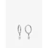 Monica Vinader Womens Silver Teardrop Mini 14ct White-gold And 0.84ct Brilliant-cut Lab-grown Diamond Higgie Earrin