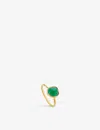 Monica Vinader Womens Yellow Gold Siren 18ct Yellow Gold-plated Vermeil Sterling-silver And Onyx Rin In Gold