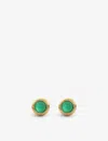 Monica Vinader Siren Mini Gem Recycled 18ct Yellow-gold Plated Vermeil Sterling-silver And Green Onyx Stud Earrings In Green