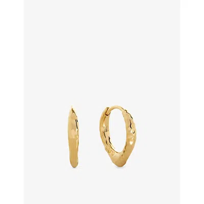 Monica Vinader Womens Siren Tapered 18ct Yellow Gold Vermeil Huggie Earrings