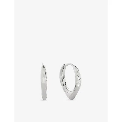 Monica Vinader Womens Siren Tapered Sterling-silver Huggie Earrings
