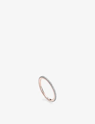 Monica Vinader Womens Rose Gold Skinny 18ct Rose Gold-plated Vermeil Sterling Silver And 0.12 Diamon