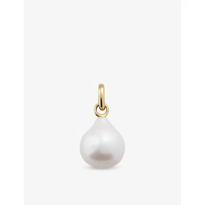 Monica Vinader Womens Small 14ct Yellow-gold And Baroque Pearl Charm
