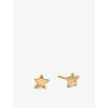 Monica Vinader Womens Star 18ct Yellow Gold Vermeil Stud Earrings In Gold