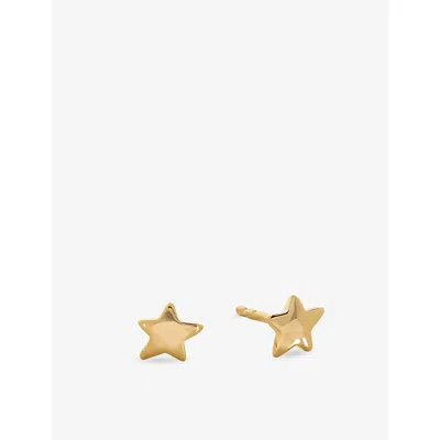 Monica Vinader Womens Star 18ct Yellow Gold Vermeil Stud Earrings