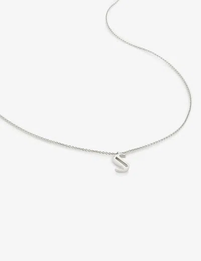 Monica Vinader Womens Sterling Silver S Letter-charm Recycled Sterling-silver Pendant Necklace