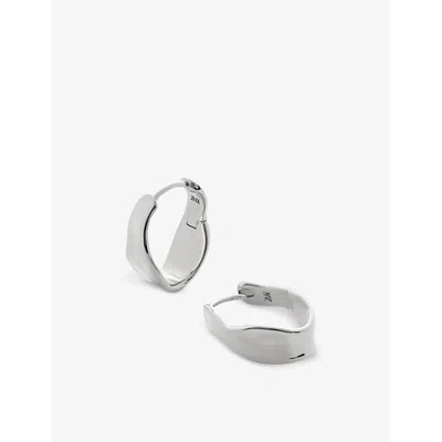 Monica Vinader Womens Sterling Silver Wave Medium Sterling-silver Hoop Earrings