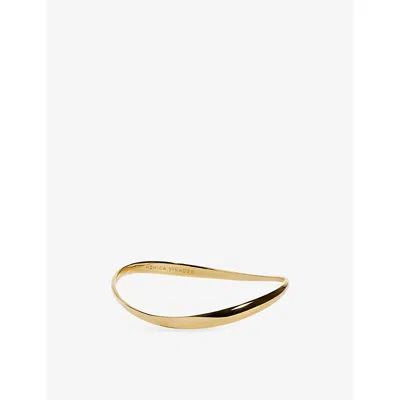 Monica Vinader Womens Swirl 18ct Yellow Gold Vermeil Bangle
