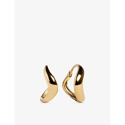 Monica Vinader Womens Swirl 18ct Yellow Gold Vermeil Huggie Earrings