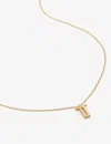Monica Vinader Womens Gold T Letter-charm 18ct Yellow Gold-plated Vermeil Recycled Sterling-silver P In Gold