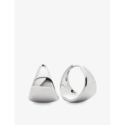 Monica Vinader Womens Tapered Large 925 Sterling Silver Hoop Earrings In Metallic