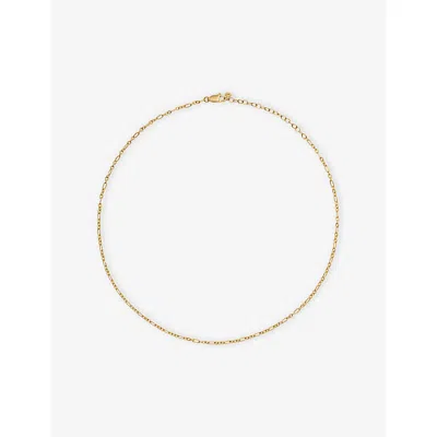 Monica Vinader Womens Textured Link 18ct Yellow Gold Vermeil Chain Necklac
